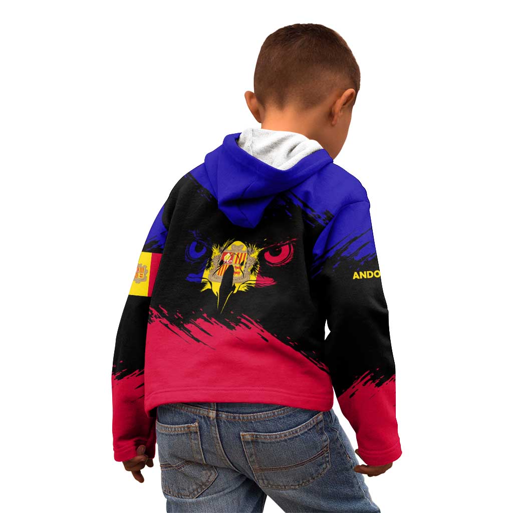 Andorra Kid Hoodie with Eagle Eyes and Paint Stroke Design - Wonder Print Shop