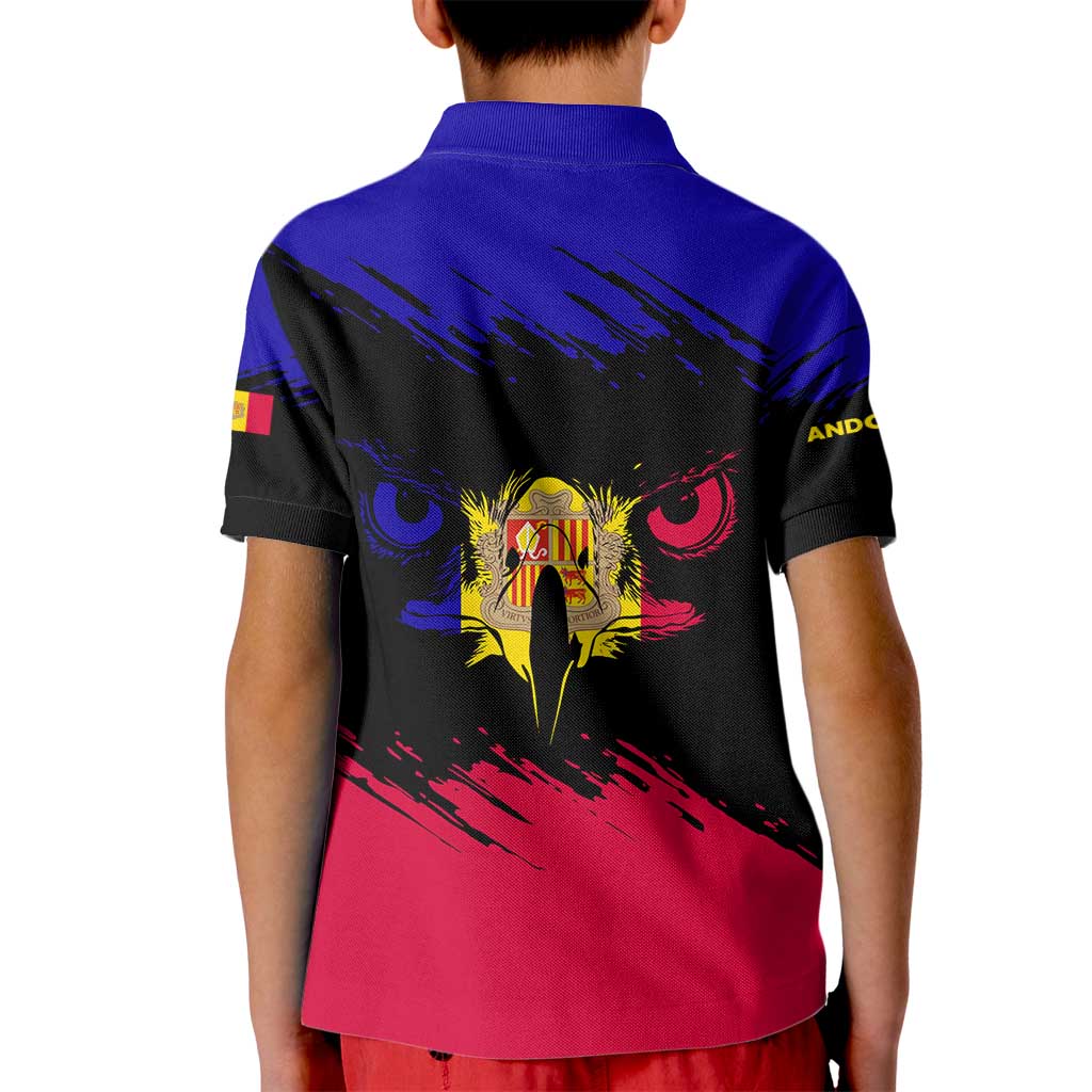 Andorra Kid Polo Shirt with Eagle Eyes and Paint Stroke Design - Wonder Print Shop
