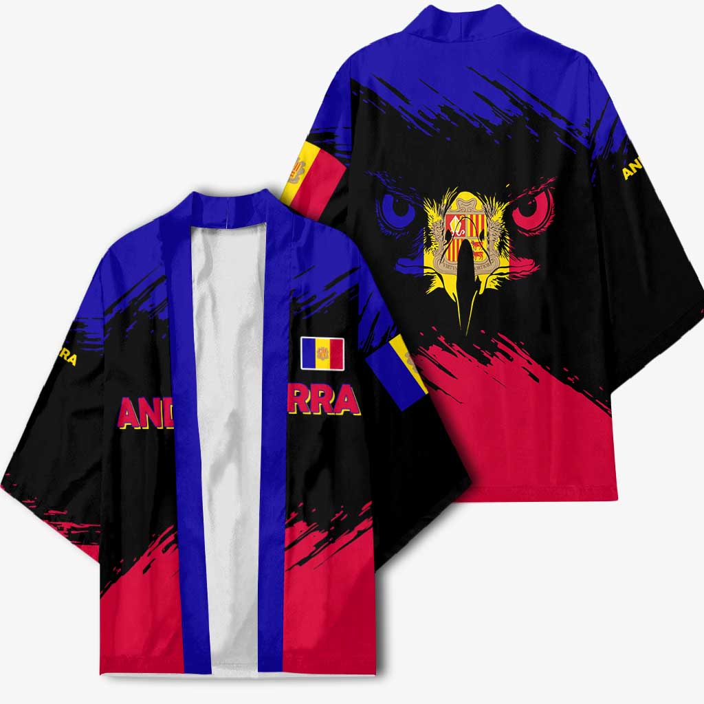 Andorra Kimono with Eagle Eyes and Paint Stroke Design - Wonder Print Shop