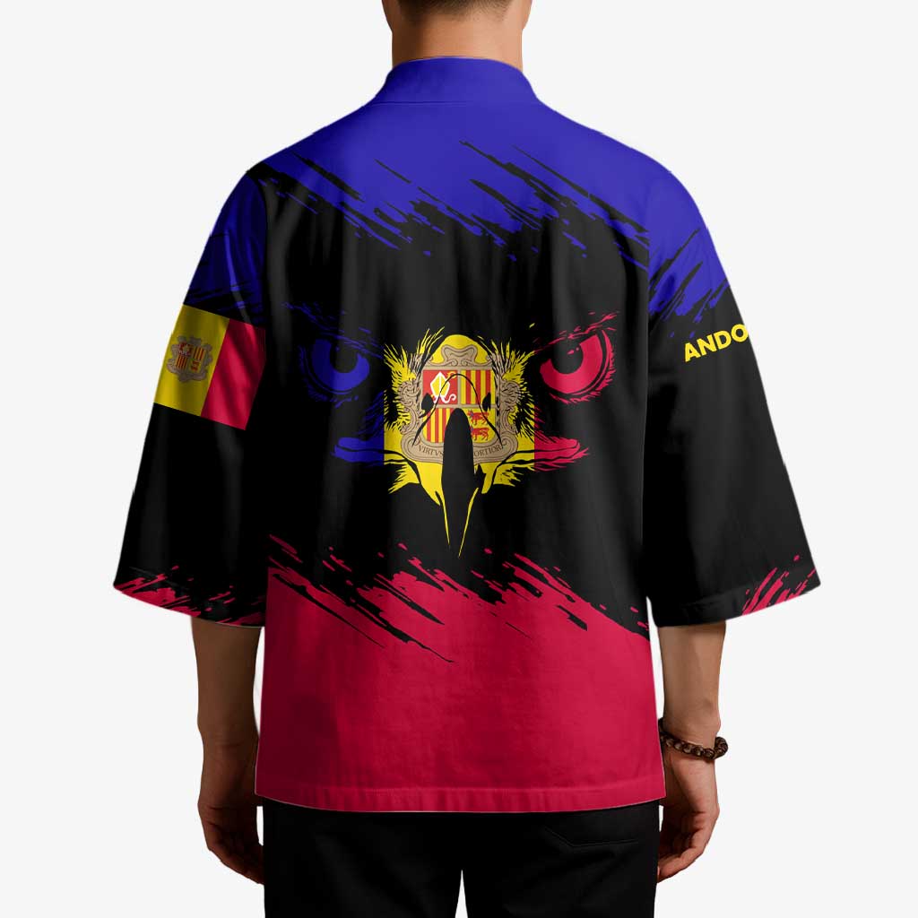 Andorra Kimono with Eagle Eyes and Paint Stroke Design - Wonder Print Shop