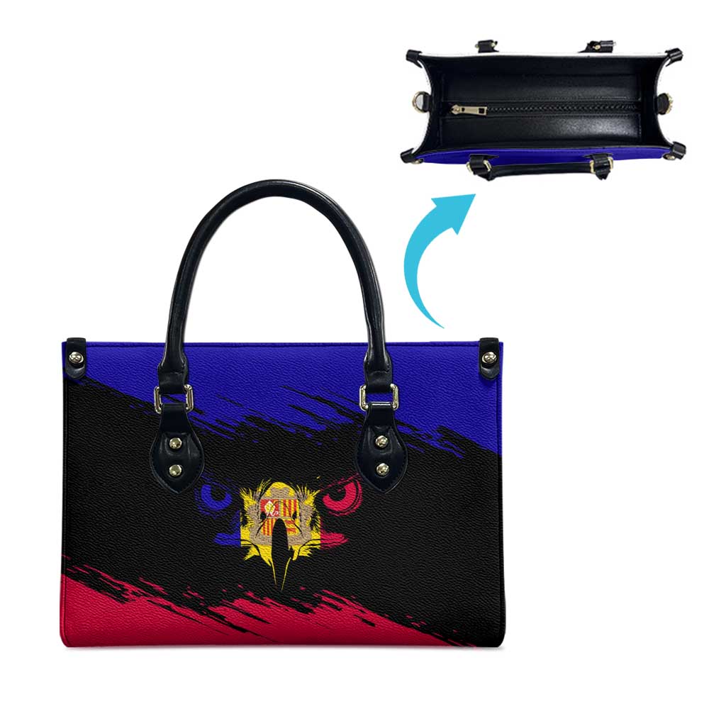 Andorra Leather Bag with Eagle Eyes and Paint Stroke Design - Wonder Print Shop