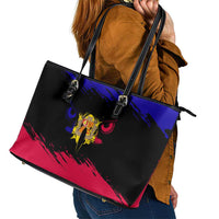 Andorra Leather Tote Bag with Eagle Eyes and Paint Stroke Design - Wonder Print Shop