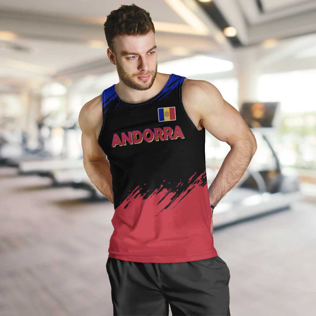 Andorra Men Tank Top with Eagle Eyes and Paint Stroke Design - Wonder Print Shop