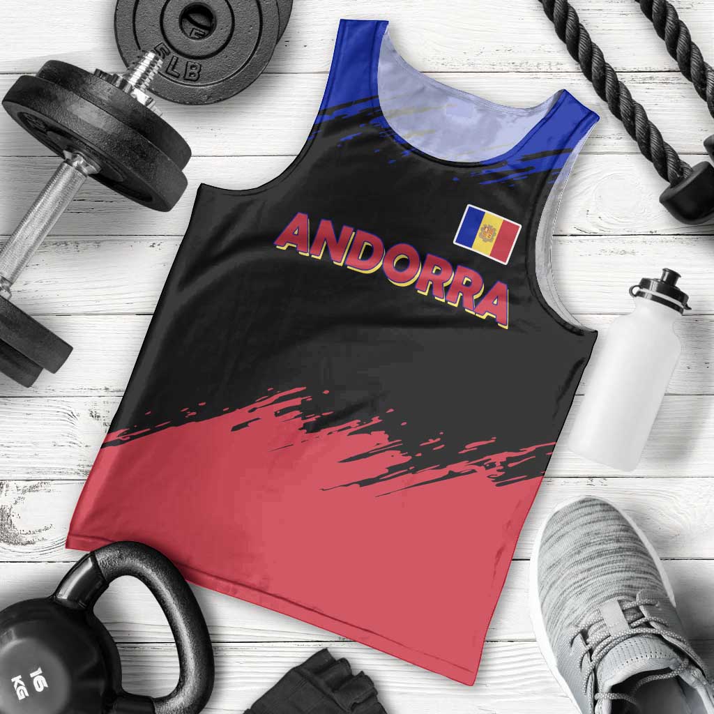 Andorra Men Tank Top with Eagle Eyes and Paint Stroke Design - Wonder Print Shop