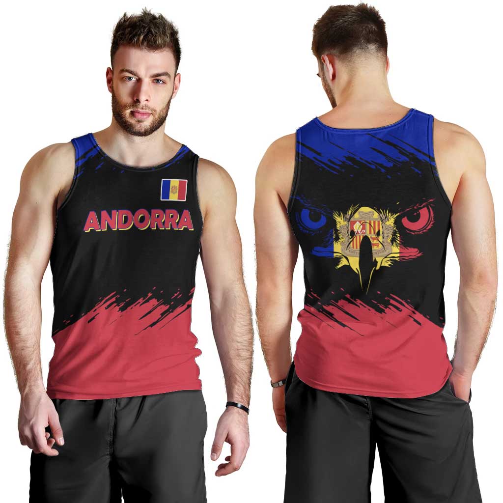 Andorra Men Tank Top with Eagle Eyes and Paint Stroke Design - Wonder Print Shop
