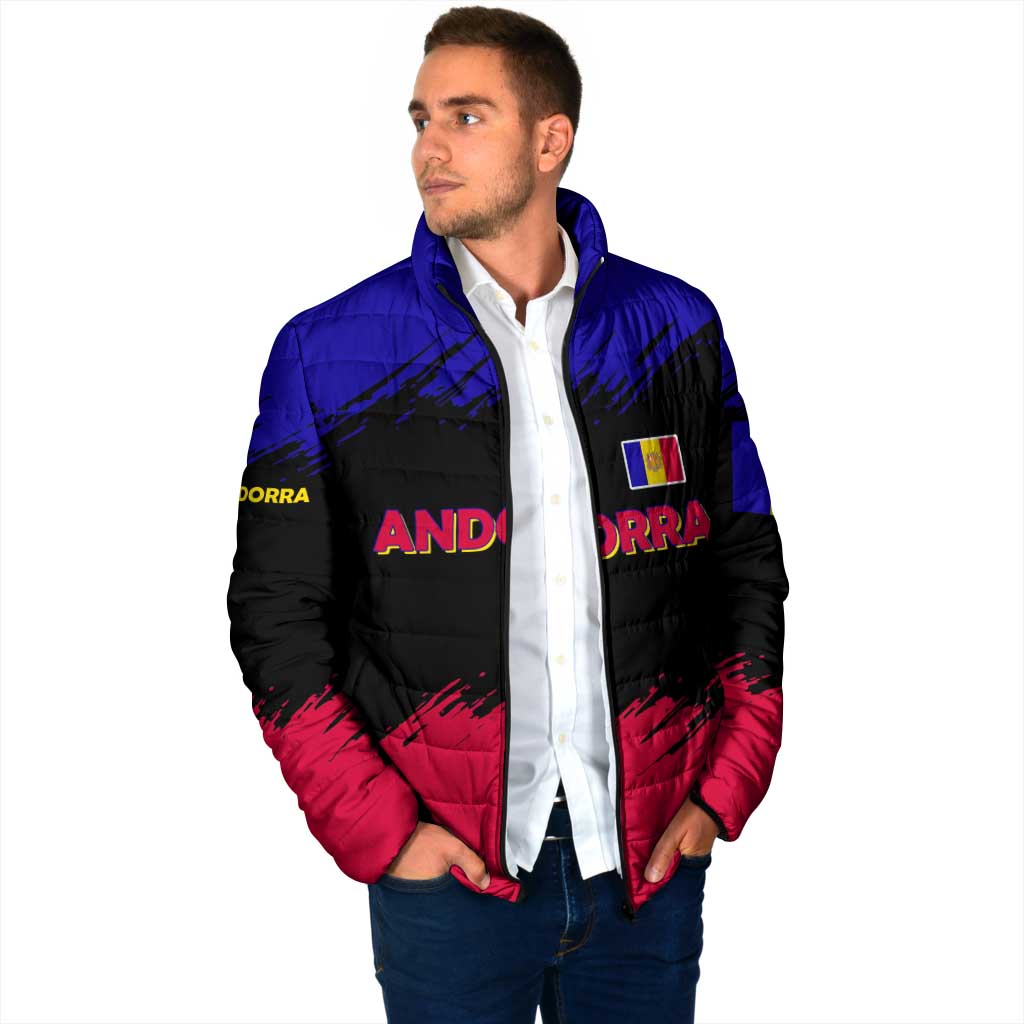 Andorra Padded Jacket with Eagle Eyes and Paint Stroke Design - Wonder Print Shop