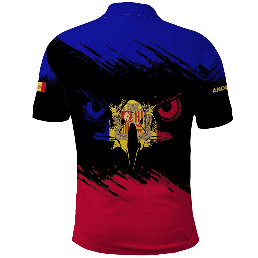 Andorra Polo Shirt with Eagle Eyes and Paint Stroke Design - Wonder Print Shop