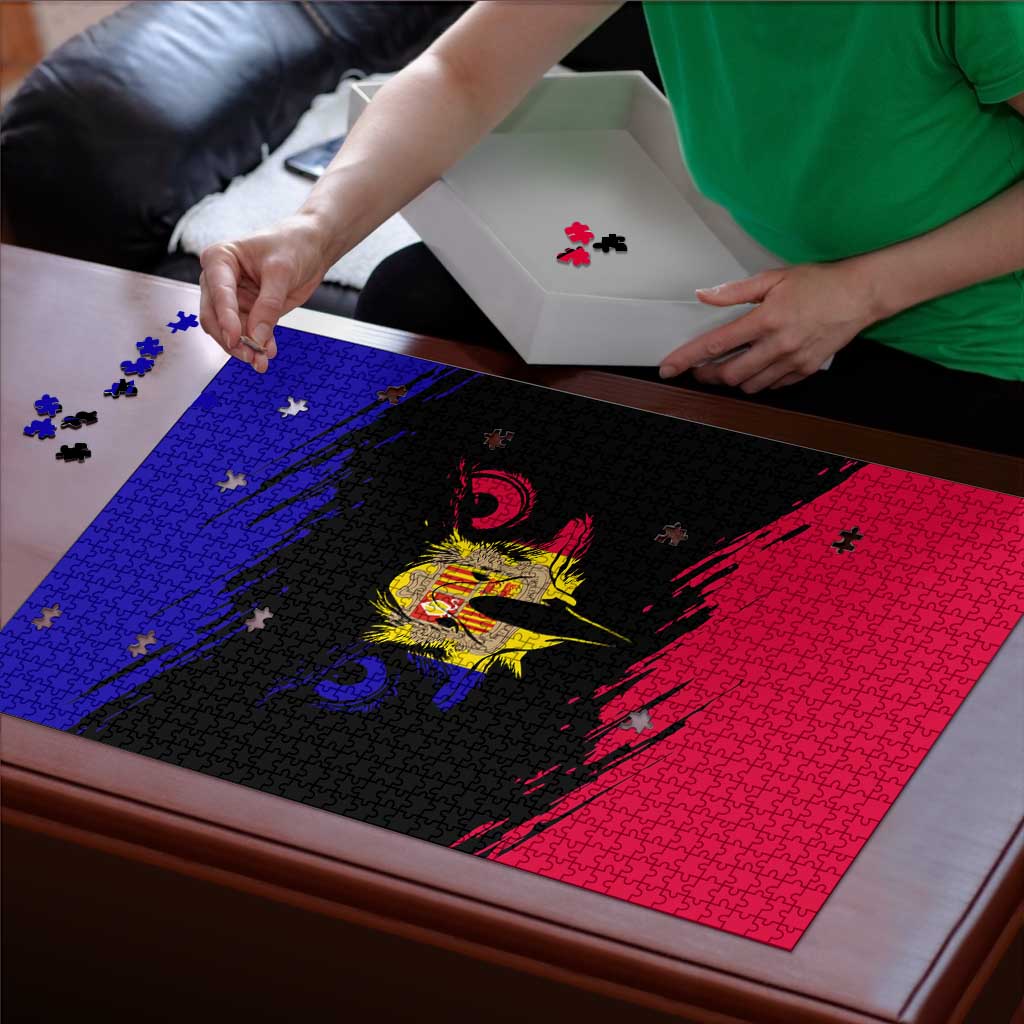 Andorra Puzzle with Eagle Eyes and Paint Stroke Design - Wonder Print Shop