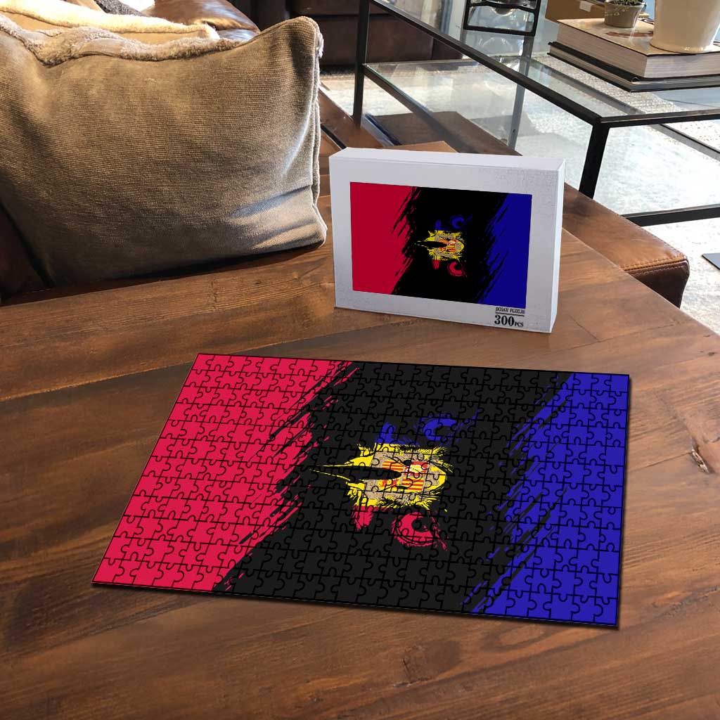 Andorra Puzzle with Eagle Eyes and Paint Stroke Design - Wonder Print Shop