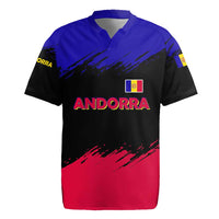 Andorra Rugby Jersey with Eagle Eyes and Paint Stroke Design - Wonder Print Shop