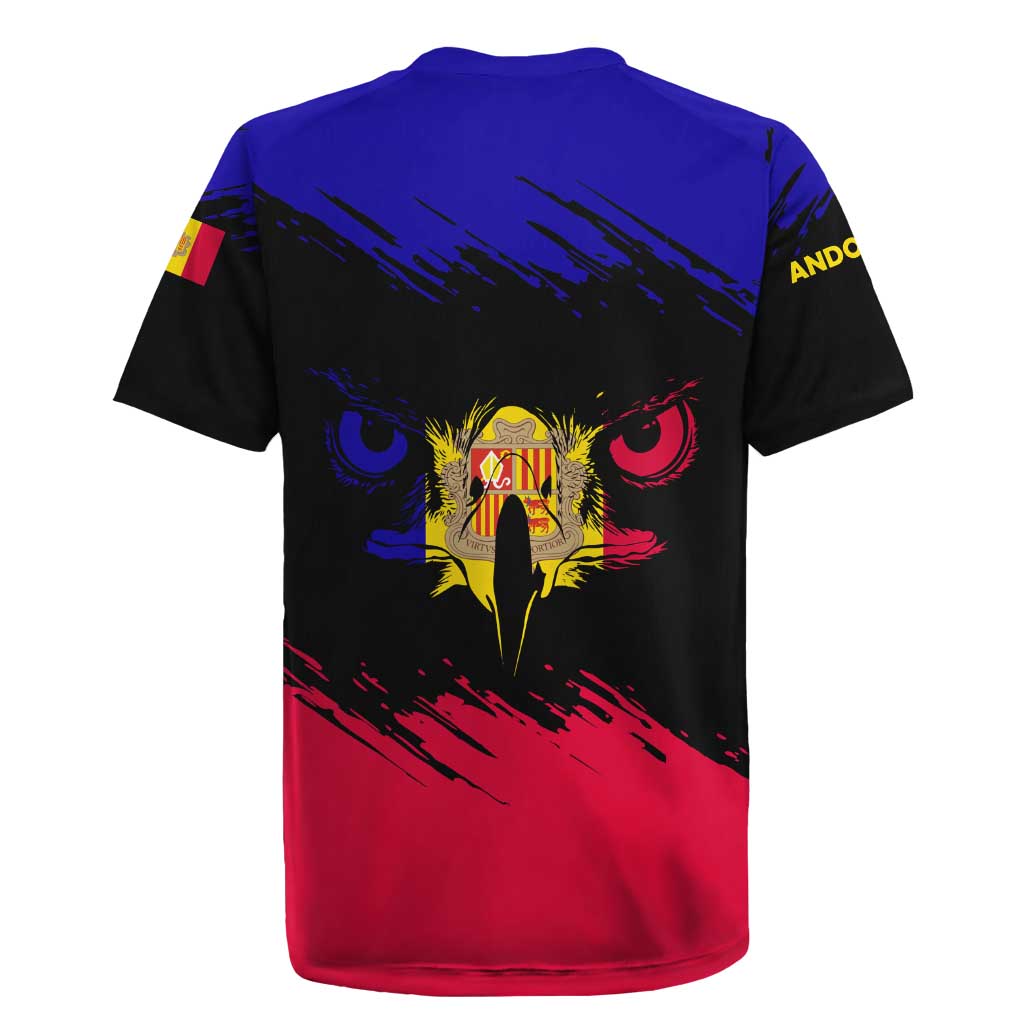 Andorra Rugby Jersey with Eagle Eyes and Paint Stroke Design - Wonder Print Shop