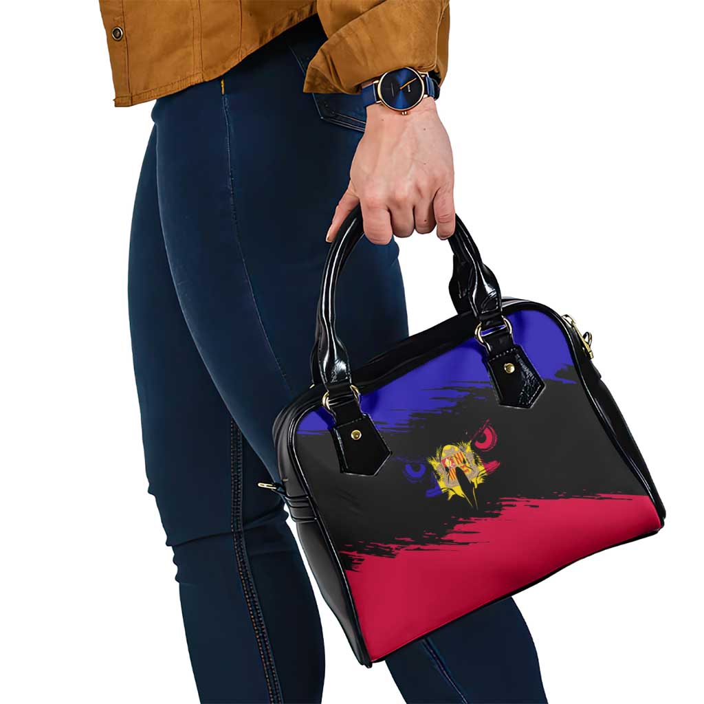 Andorra Shoulder Handbag with Eagle Eyes and Paint Stroke Design - Wonder Print Shop