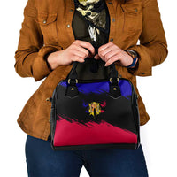 Andorra Shoulder Handbag with Eagle Eyes and Paint Stroke Design - Wonder Print Shop
