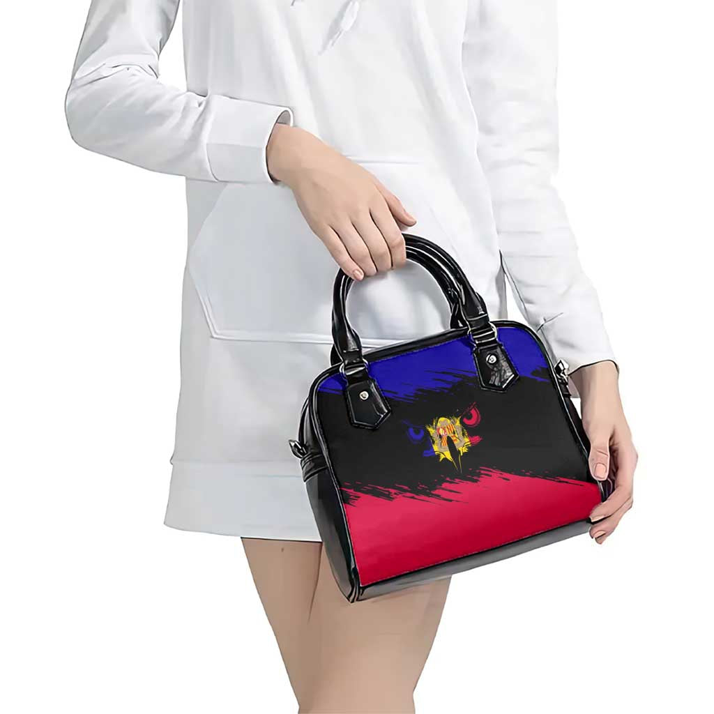 Andorra Shoulder Handbag with Eagle Eyes and Paint Stroke Design - Wonder Print Shop