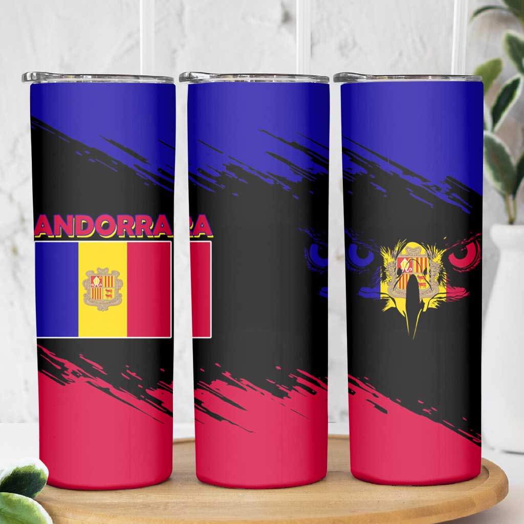 Andorra Skinny Tumbler with Eagle Eyes and Paint Stroke Design - Wonder Print Shop