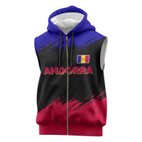 Andorra Sleeveless Zip Hoodie with Eagle Eyes and Paint Stroke Design - Wonder Print Shop