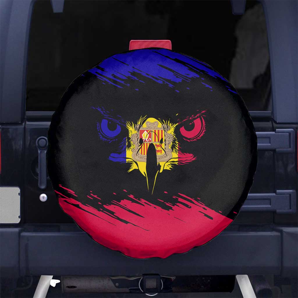 Andorra Spare Tire Cover with Eagle Eyes and Paint Stroke Design - Wonder Print Shop