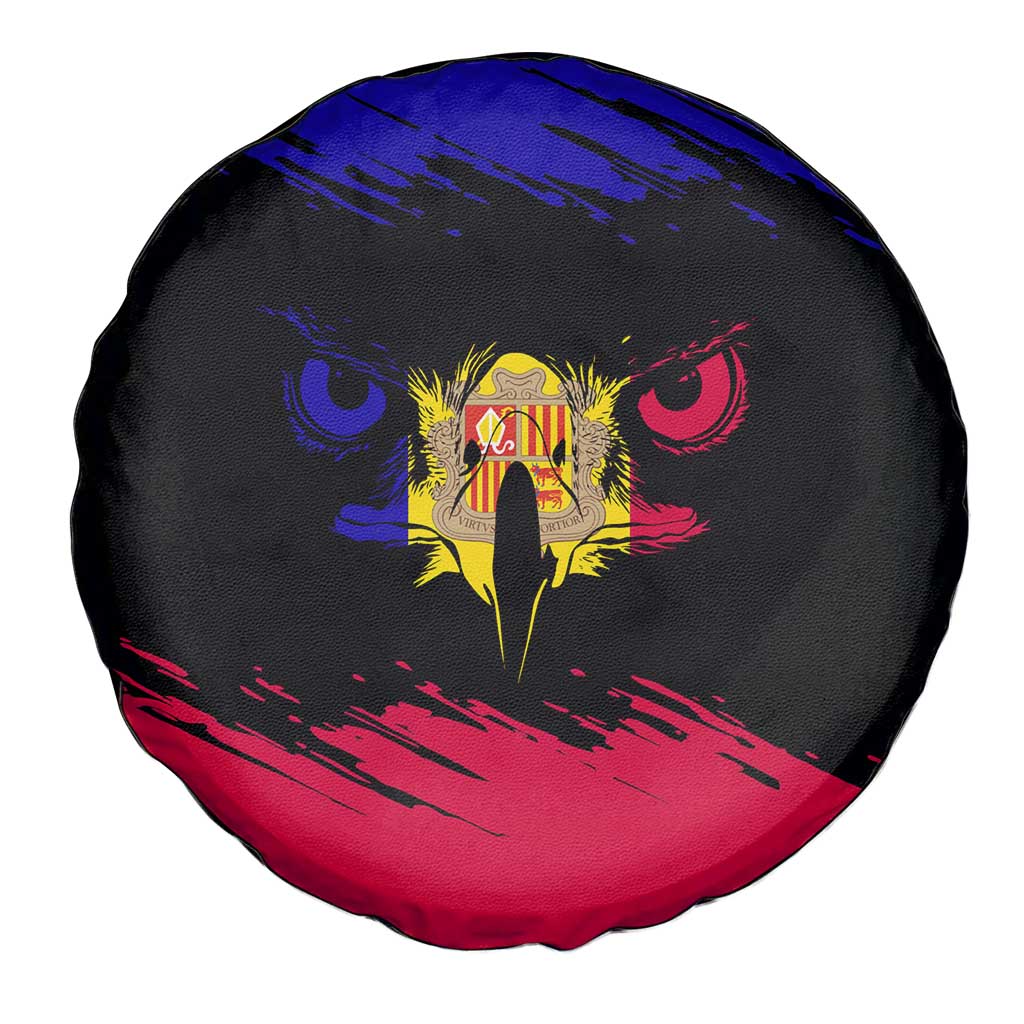 Andorra Spare Tire Cover with Eagle Eyes and Paint Stroke Design - Wonder Print Shop