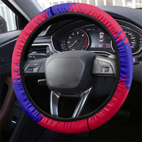 Andorra Steering Wheel Cover with Eagle Eyes and Paint Stroke Design - Wonder Print Shop