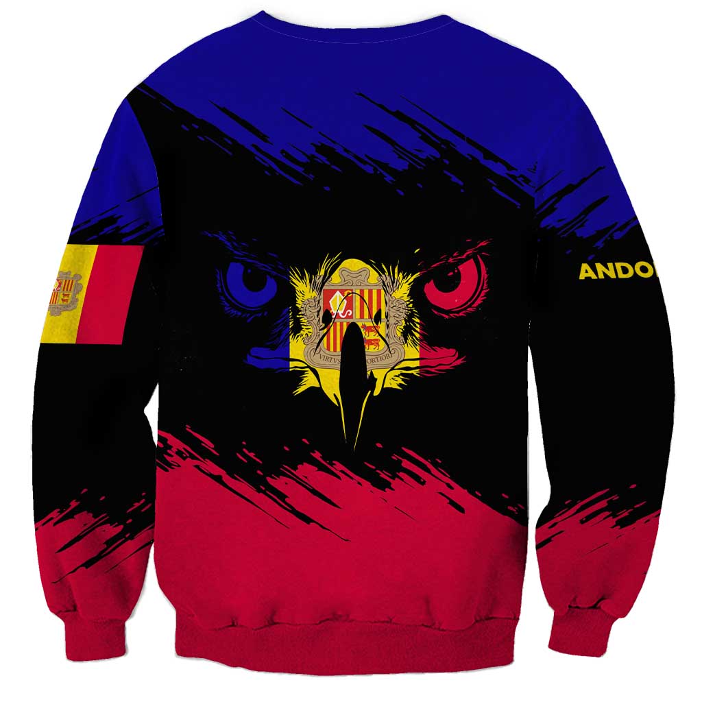 Andorra Sweatshirt with Eagle Eyes and Paint Stroke Design - Wonder Print Shop