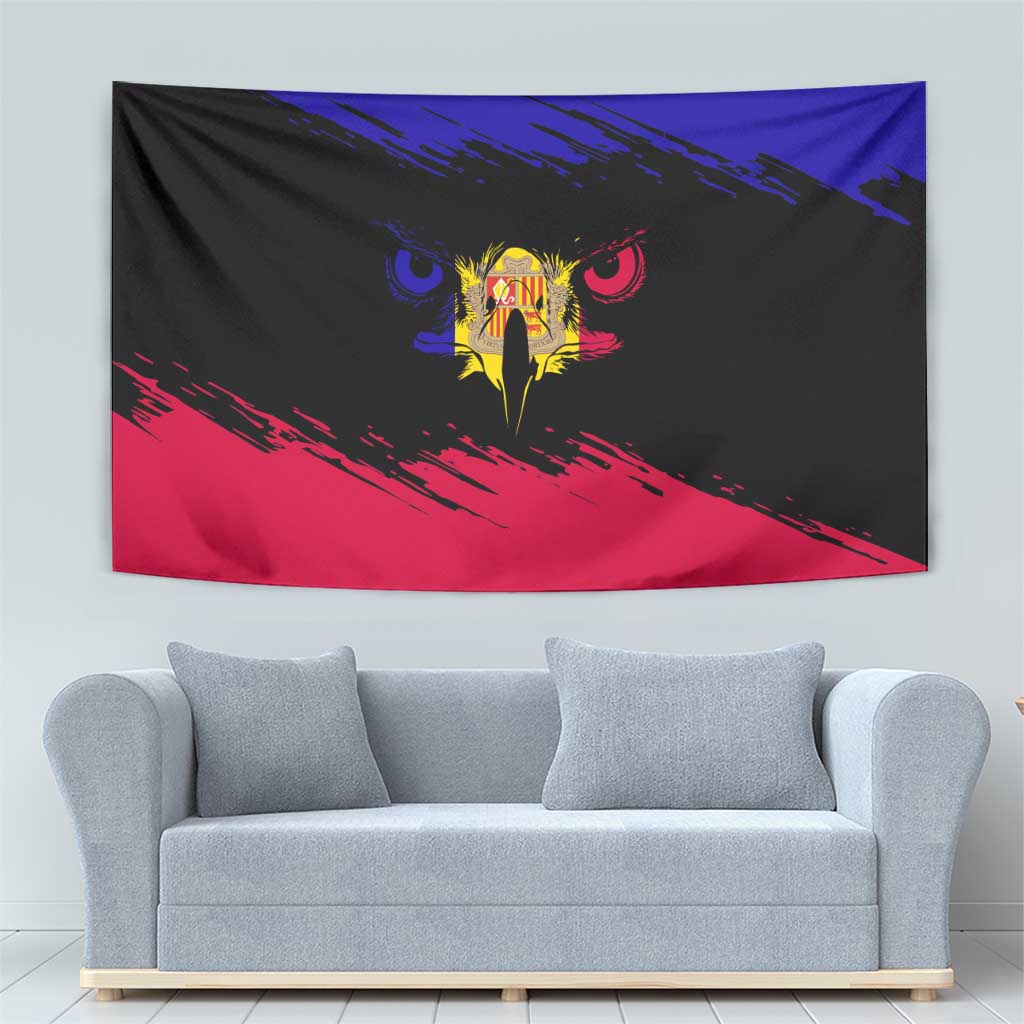 Andorra Tapestry with Eagle Eyes and Paint Stroke Design - Wonder Print Shop