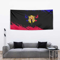 Andorra Tapestry with Eagle Eyes and Paint Stroke Design - Wonder Print Shop