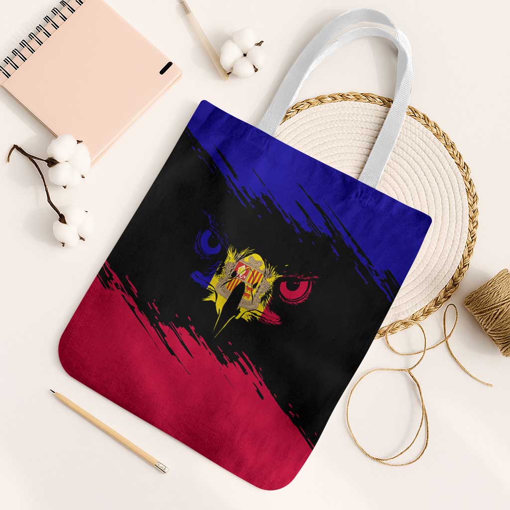 Andorra Tote Bag with Eagle Eyes and Paint Stroke Design - Wonder Print Shop