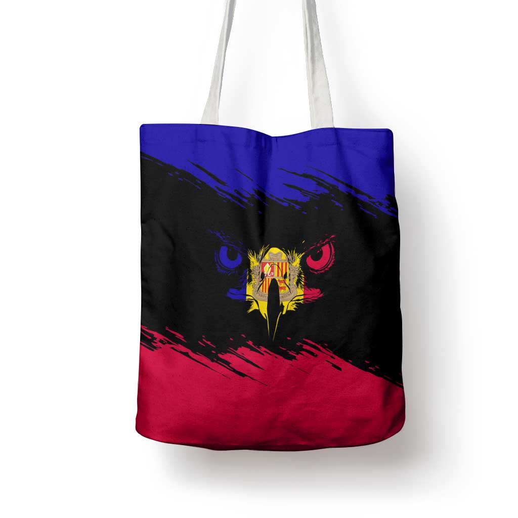 Andorra Tote Bag with Eagle Eyes and Paint Stroke Design - Wonder Print Shop