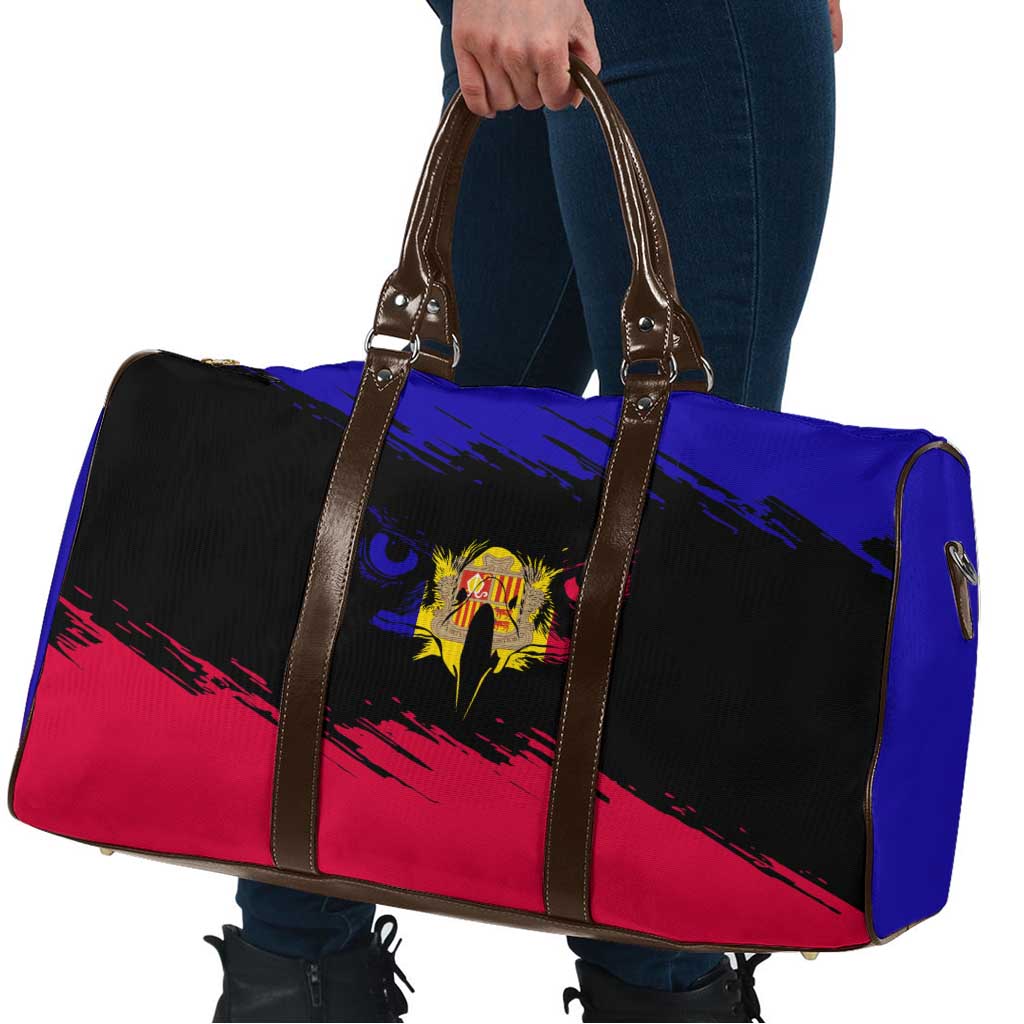 Andorra Travel Bag with Eagle Eyes and Paint Stroke Design - Wonder Print Shop