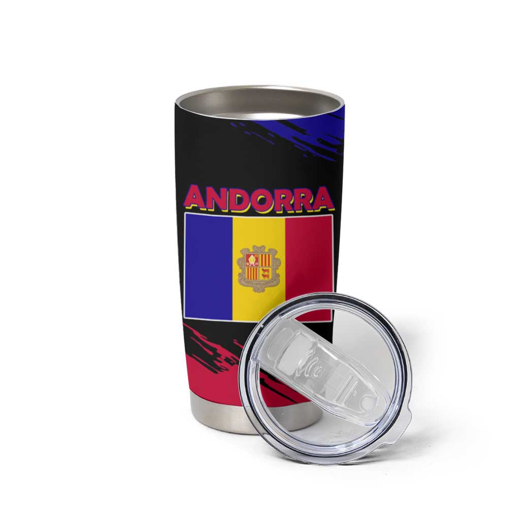 Andorra Tumbler Cup with Eagle Eyes and Paint Stroke Design - Wonder Print Shop