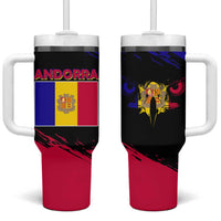 Andorra Tumbler With Handle with Eagle Eyes and Paint Stroke Design - Wonder Print Shop