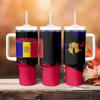 Andorra Tumbler With Handle with Eagle Eyes and Paint Stroke Design - Wonder Print Shop
