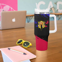 Andorra Tumbler With Handle with Eagle Eyes and Paint Stroke Design - Wonder Print Shop