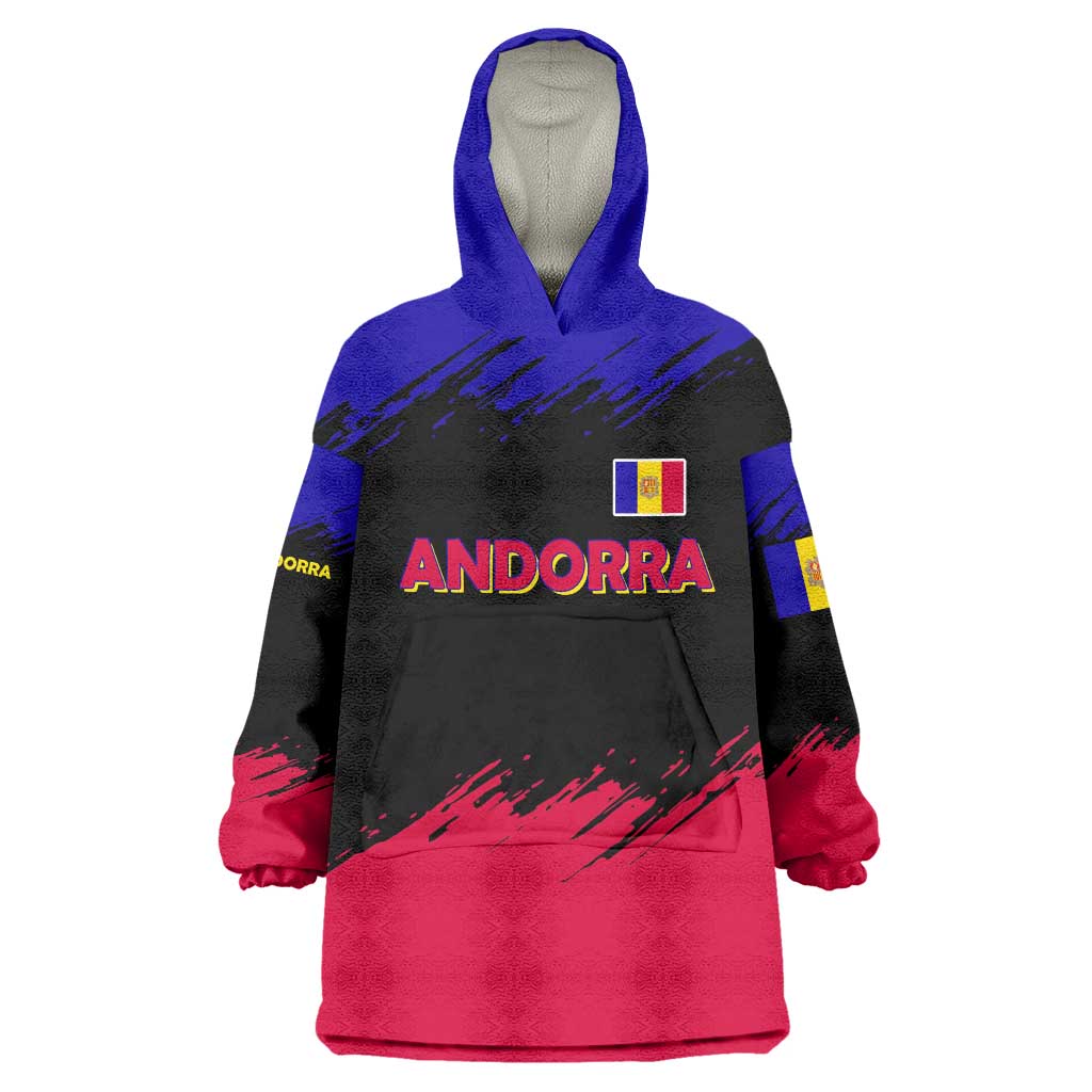 Andorra Wearable Blanket Hoodie with Eagle Eyes and Paint Stroke Design - Wonder Print Shop