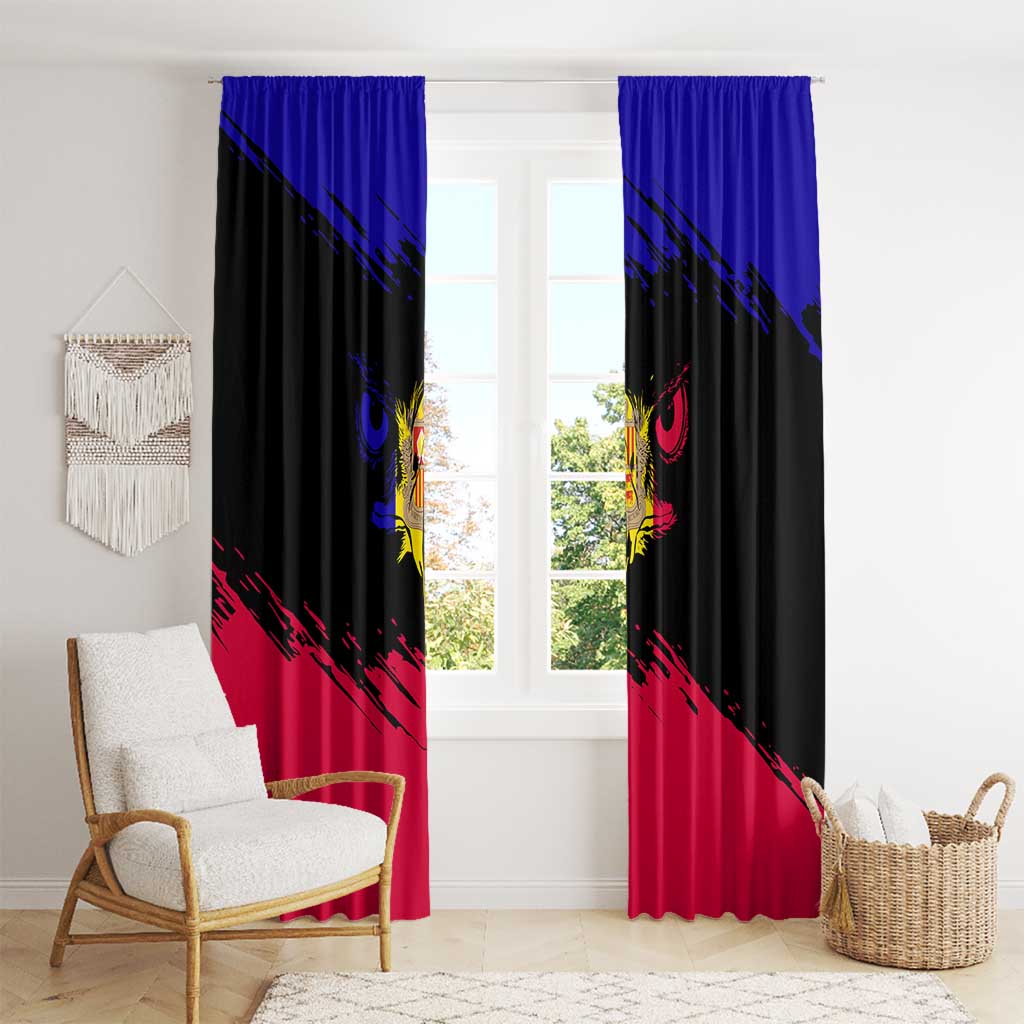 Andorra Window Curtain with Eagle Eyes and Paint Stroke Design - Wonder Print Shop
