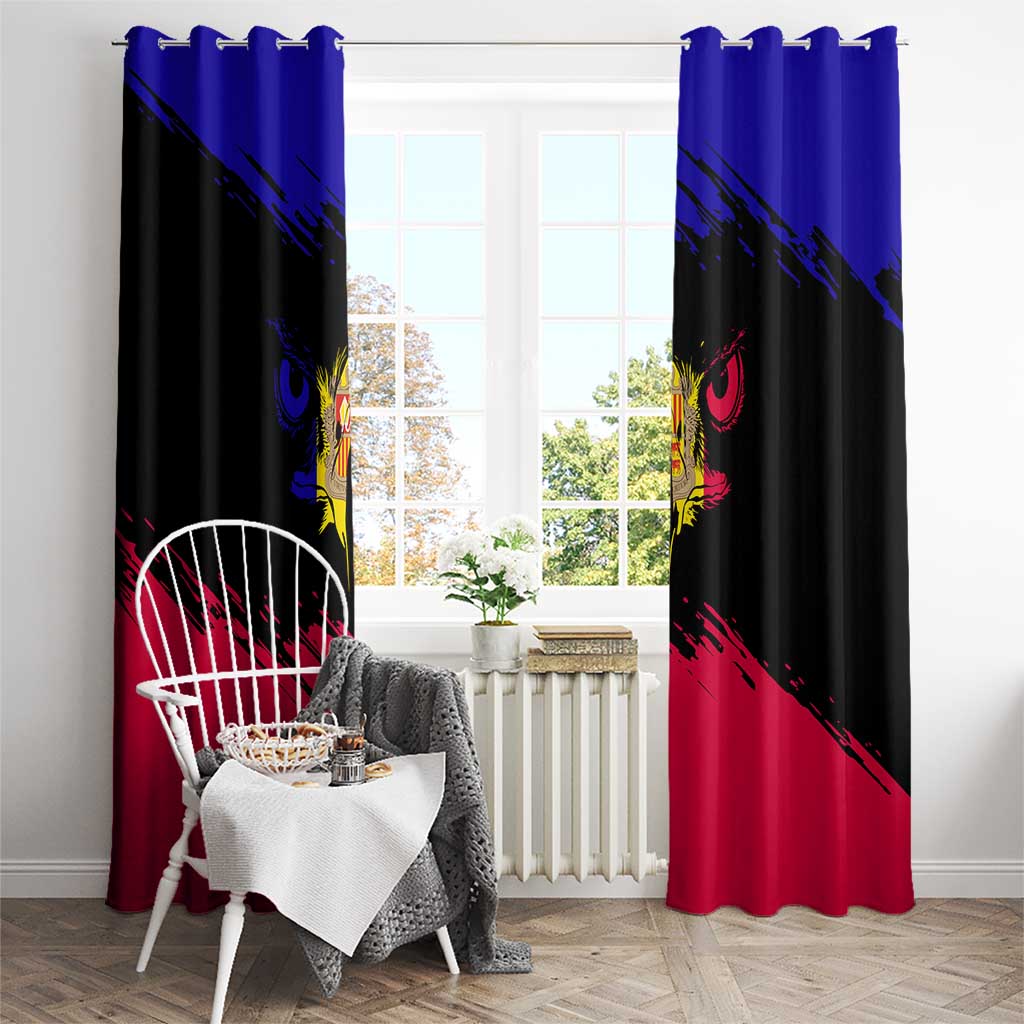 Andorra Window Curtain with Eagle Eyes and Paint Stroke Design - Wonder Print Shop