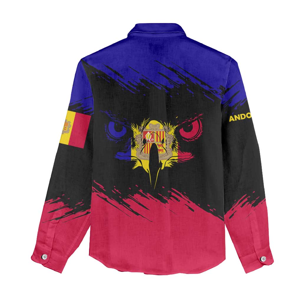Andorra Women Casual Shirt with Eagle Eyes and Paint Stroke Design - Wonder Print Shop