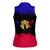 Andorra Women Sleeveless Polo Shirt with Eagle Eyes and Paint Stroke Design - Wonder Print Shop