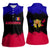Andorra Women Sleeveless Polo Shirt with Eagle Eyes and Paint Stroke Design - Wonder Print Shop