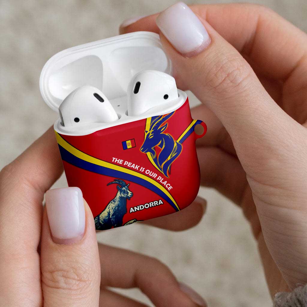 Andorra AirPods Case with Mountain Goat and Curved Stripe Design - Wonder Print Shop