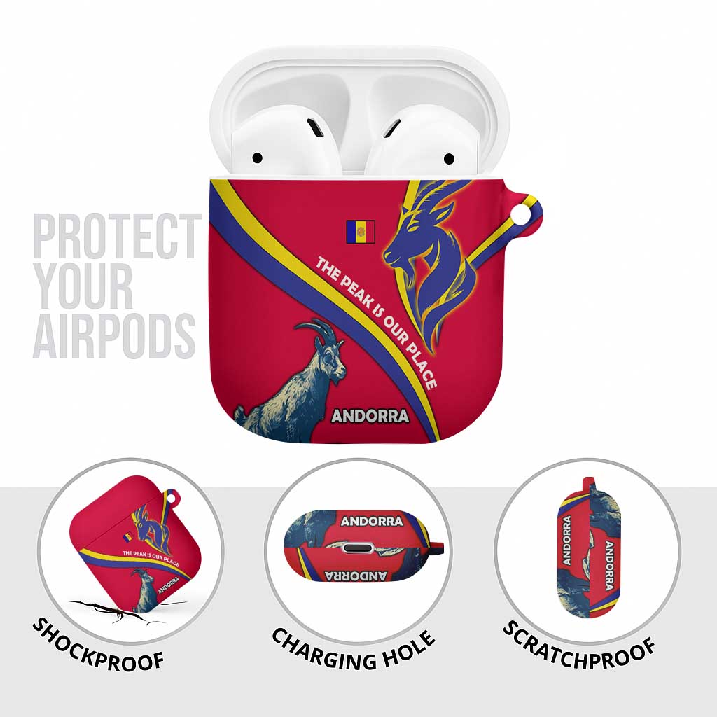 Andorra AirPods Case with Mountain Goat and Curved Stripe Design - Wonder Print Shop