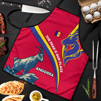 Andorra Apron with Mountain Goat and Curved Stripe Design - Wonder Print Shop