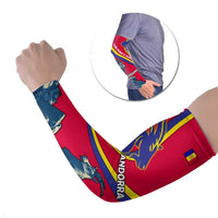 Andorra Arm Sleeves with Mountain Goat and Curved Stripe Design - Wonder Print Shop