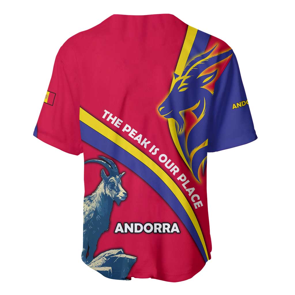 Andorra Baseball Jersey with Mountain Goat and Curved Stripe Design - Wonder Print Shop