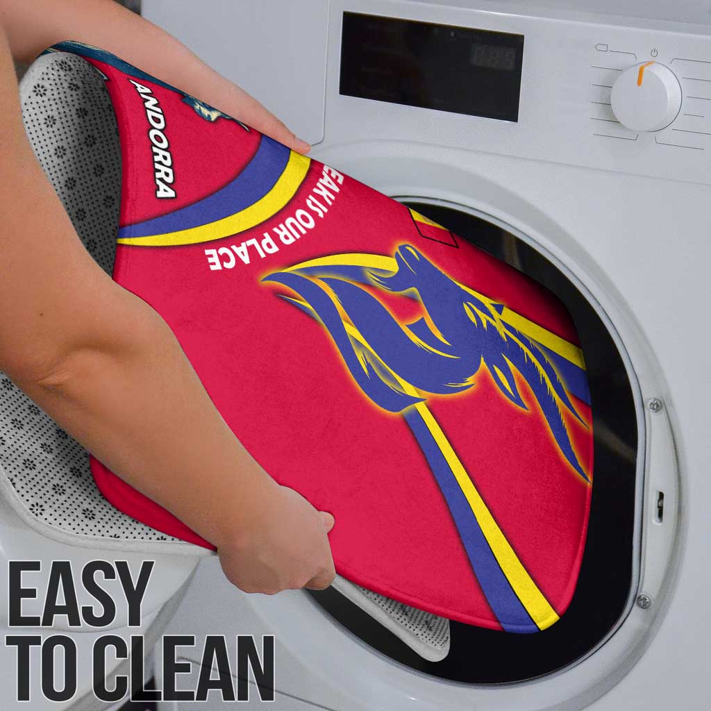 Andorra Bathroom Set with Mountain Goat and Curved Stripe Design - Wonder Print Shop