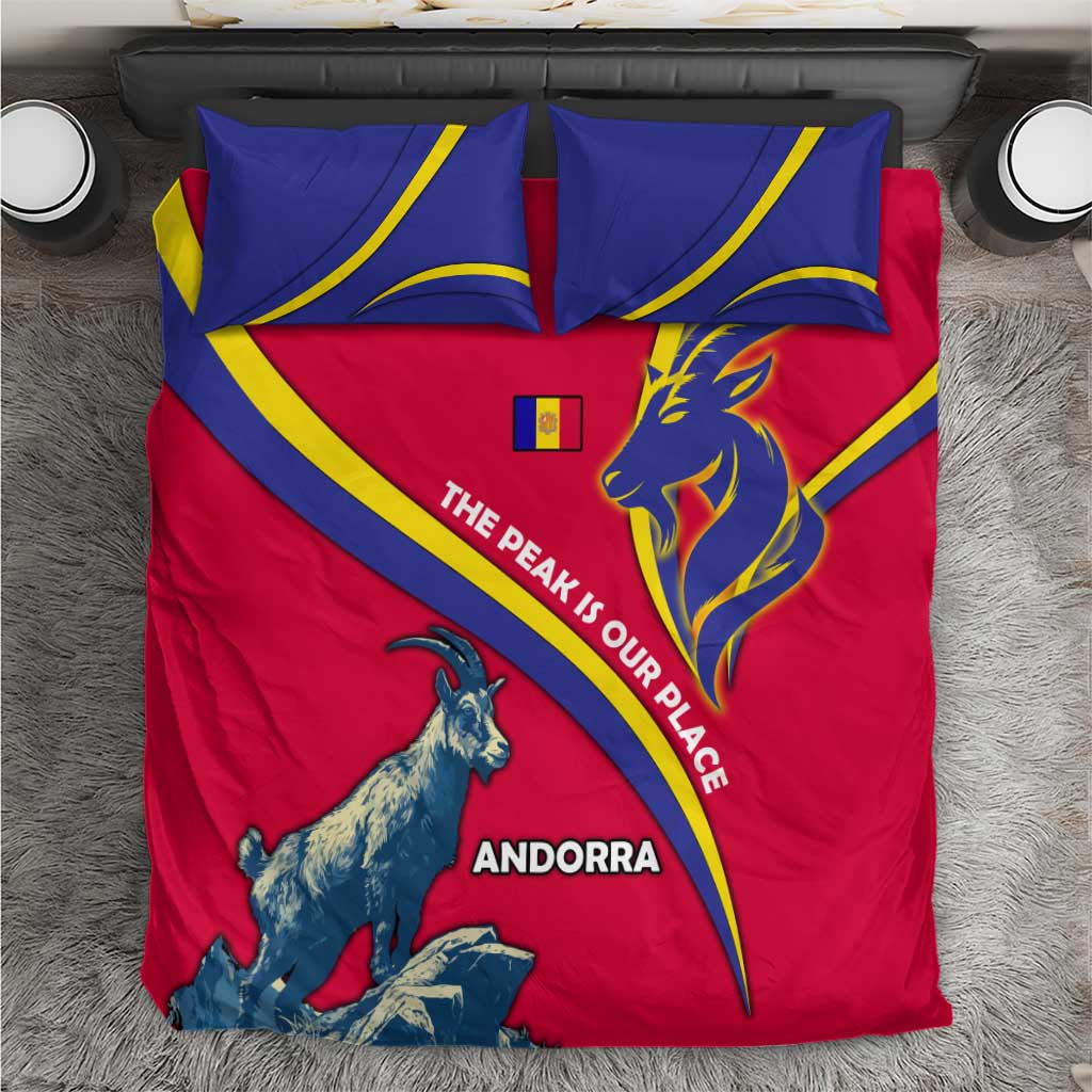 Andorra Bedding Set with Mountain Goat and Curved Stripe Design - Wonder Print Shop