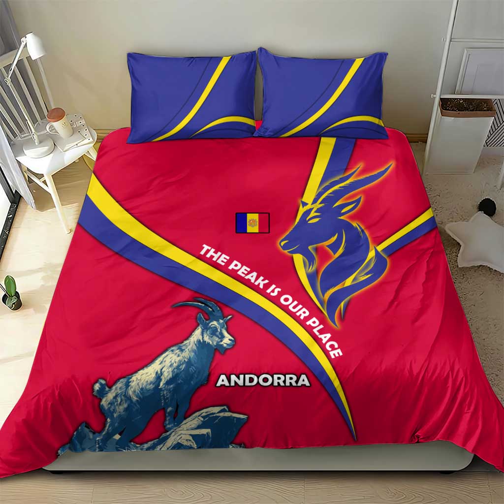 Andorra Bedding Set with Mountain Goat and Curved Stripe Design - Wonder Print Shop