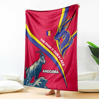 Andorra Blanket with Mountain Goat and Curved Stripe Design - Wonder Print Shop