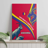 Andorra Canvas Wall Art with Mountain Goat and Curved Stripe Design - Wonder Print Shop