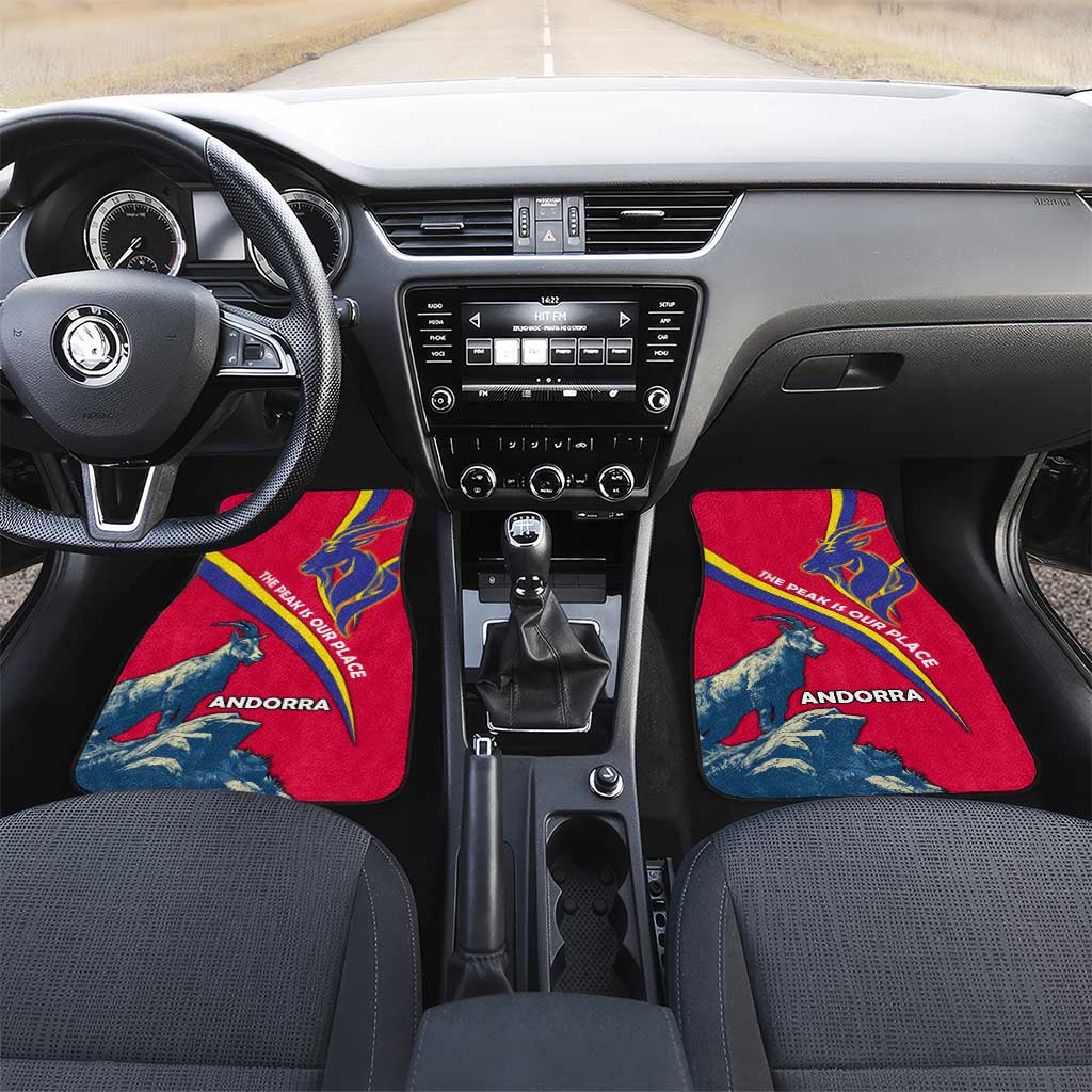 Andorra Car Mats with Mountain Goat and Curved Stripe Design - Wonder Print Shop